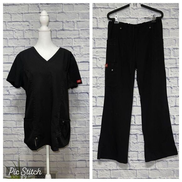 Dickies black scrub set M - Picture 1 of 13